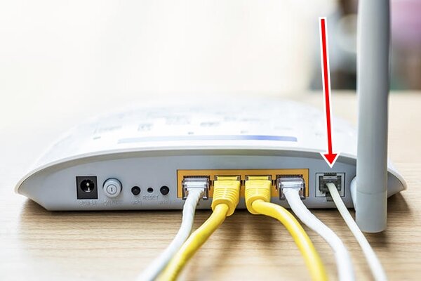Modem router network hub with cable connecting